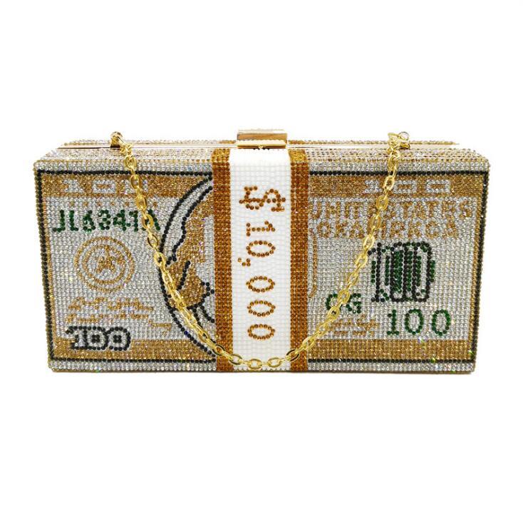 Stack of Cash Crystals Women Money Evening Clutch Bags diamond painting chain Wedding Dinner Purses and Handbags luxury designer, Picture style
Stack of Cash Crystals Women Money Evening Clutch Bags diamond painting chain Wedding Dinner Purses and Handbags luxury designer, Picture style