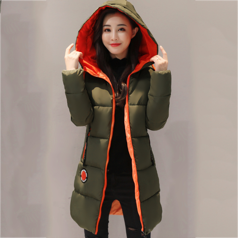 Winter jacket women Thick Long Womens Parkas Hooded Female Outwear Coat Cotton Padded Snow Wear Medium-Long 201019