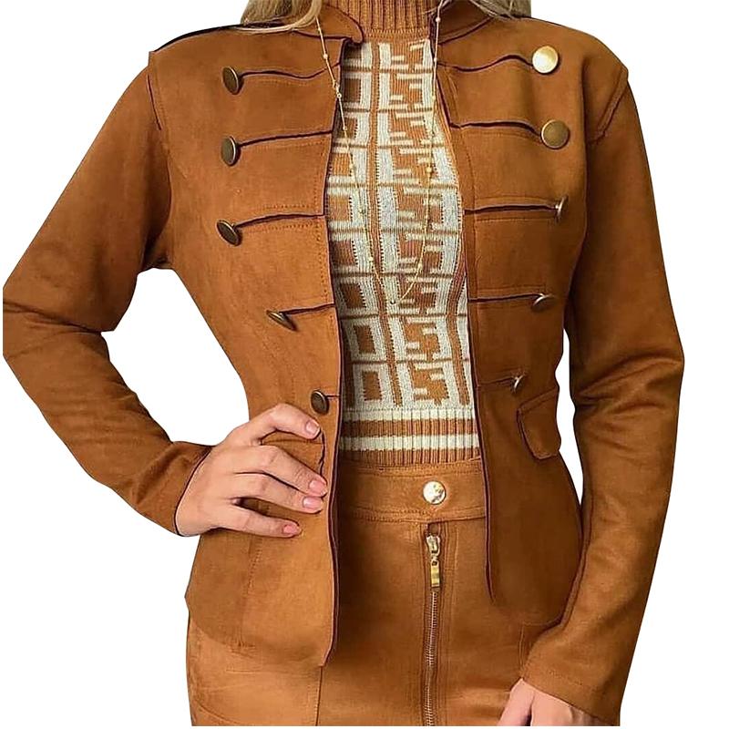 Autumn Faux Suede Jacket Women Motorcycle Jacket Button Faux Leather Short Women Biker Jackets Slim Vintage PU Coat Q20, Dark green
Autumn Faux Suede Jacket Women Motorcycle Jacket Button Faux Leather Short Women Biker Jackets Slim Vintage PU Coat Q20, Dark green