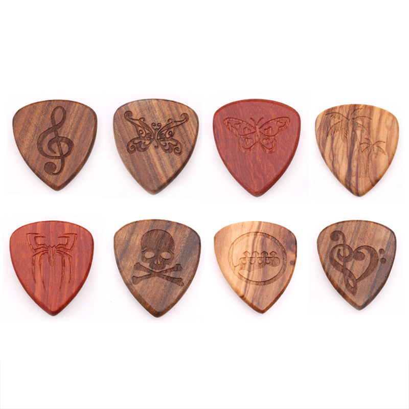 Natural Wood Guitar Picks Plectrums Carved Guitar picks High-grade solid wood picks