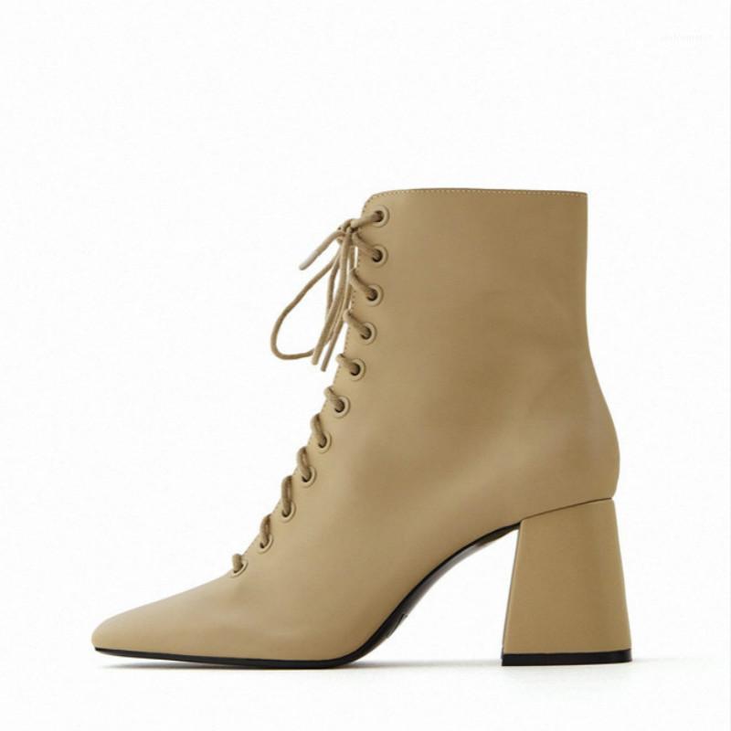 New Women's Shoes Autumn Camel Brown Boots Lace up with side Zippers Boots Leather High heel Chunky Short boot for Female35-401, Apricot
New Women's Shoes Autumn Camel Brown Boots Lace up with side Zippers Boots Leather High heel Chunky Short boot for Female35-401, Apricot