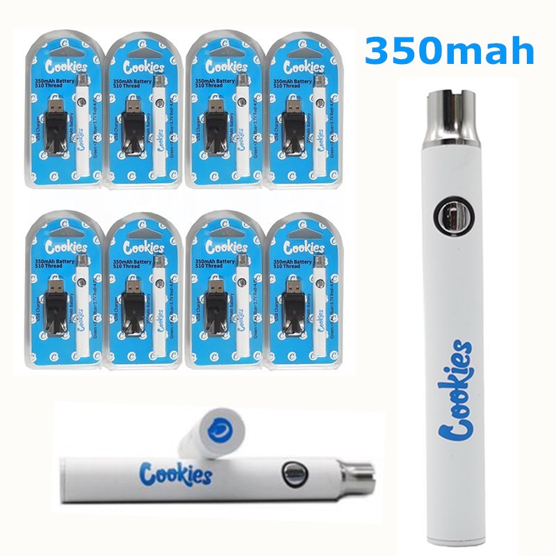 Cookies battery Carts 510 Preheating Vape Cartridge Battery 350mAh 510 Thread Vape Pens Battery Adjustable Voltage 3.4-4.0V with USB Charger
Cookies battery Carts 510 Preheating Vape Cartridge Battery 350mAh 510 Thread Vape Pens Battery Adjustable Voltage 3.4-4.0V with USB Charger