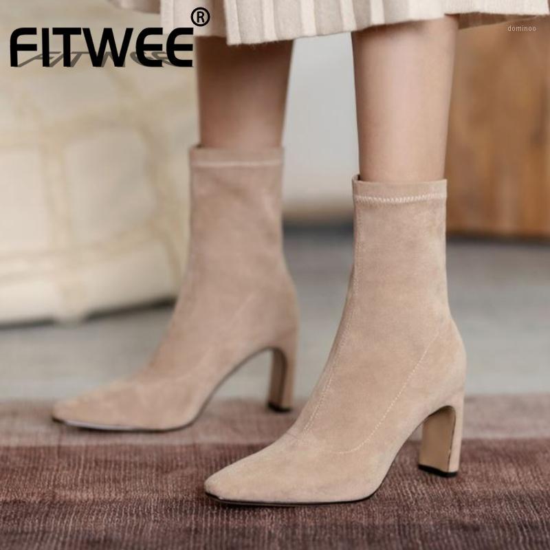 FITWEE Women Ankle Boots Square Heel Slip On Shoes Pointed Toe Winter Warm Boots Fashion Women Office Footwear Size 33-401, Beige
FITWEE Women Ankle Boots Square Heel Slip On Shoes Pointed Toe Winter Warm Boots Fashion Women Office Footwear Size 33-401, Beige