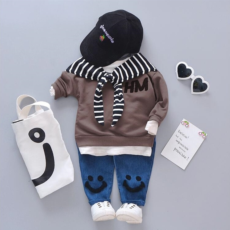 Spring Autumn Children Girls Cotton Clothing Sets Fashion Baby Boys Clothes T Shirt Pants 2Pcs/set New Kids Casual TracksuitsX1019