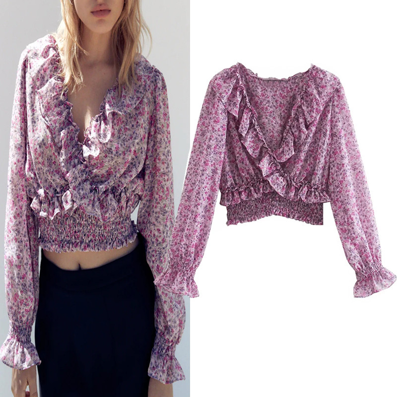 2021 New Floral Printed Frilled Crop Women Long Puff Sleeve V-neck Ruffle Top Elastic Hem Vintage Laddies Blouse Qa8b, Print
2021 New Floral Printed Frilled Crop Women Long Puff Sleeve V-neck Ruffle Top Elastic Hem Vintage Laddies Blouse Qa8b, Print