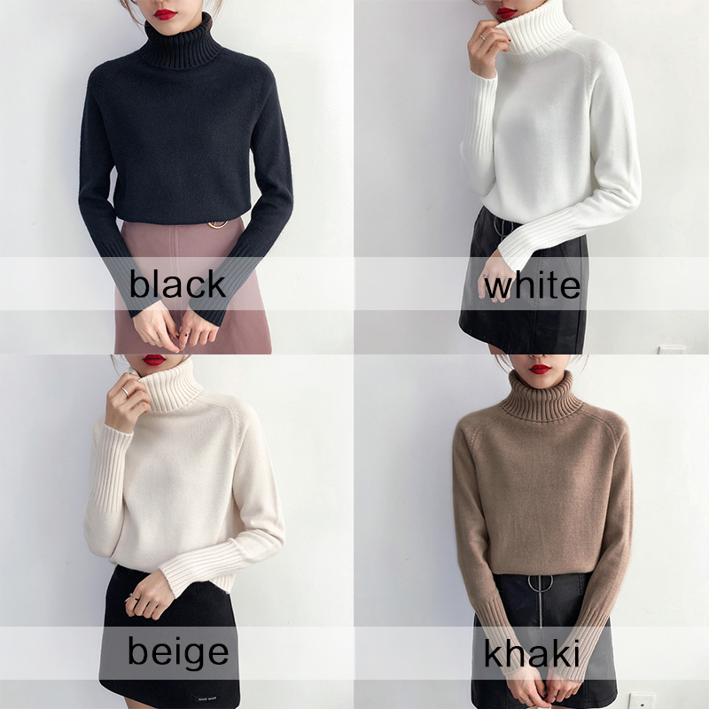 SURMIITRO Knitted Sweater Women Autumn Winter Korean Cashmere Turtleneck Long Sleeve Pullover Female Jumper Knitwear 201111