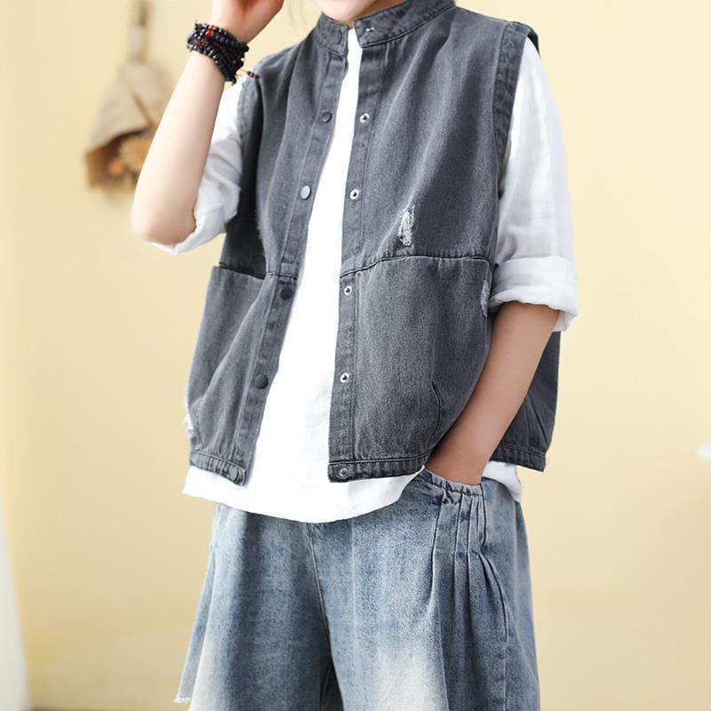 single-breasted 2021 New spring vests denim female vest solid thin sleeveless women's jacket y170 40QW, Qianlanse
single-breasted 2021 New spring vests denim female vest solid thin sleeveless women's jacket y170 40QW, Qianlanse