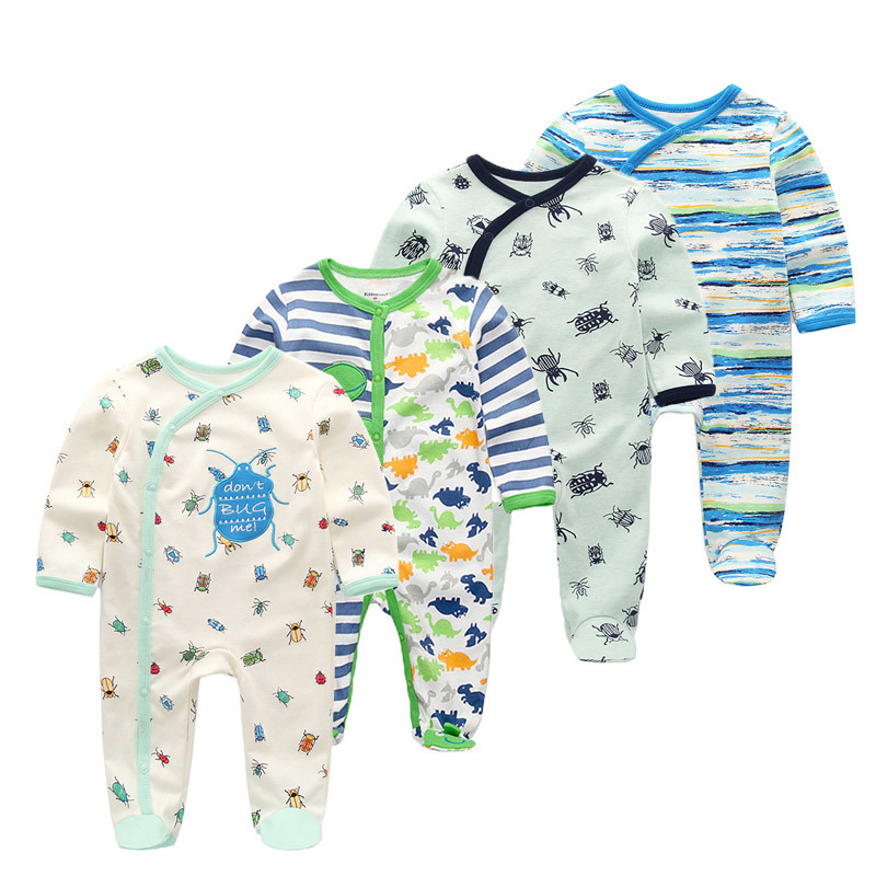 4 PCS/lot Kids Boys Girls Clothes Baby Pajamas springShort Sleeve Set Cartoon Children's Sleepwear LJ200827