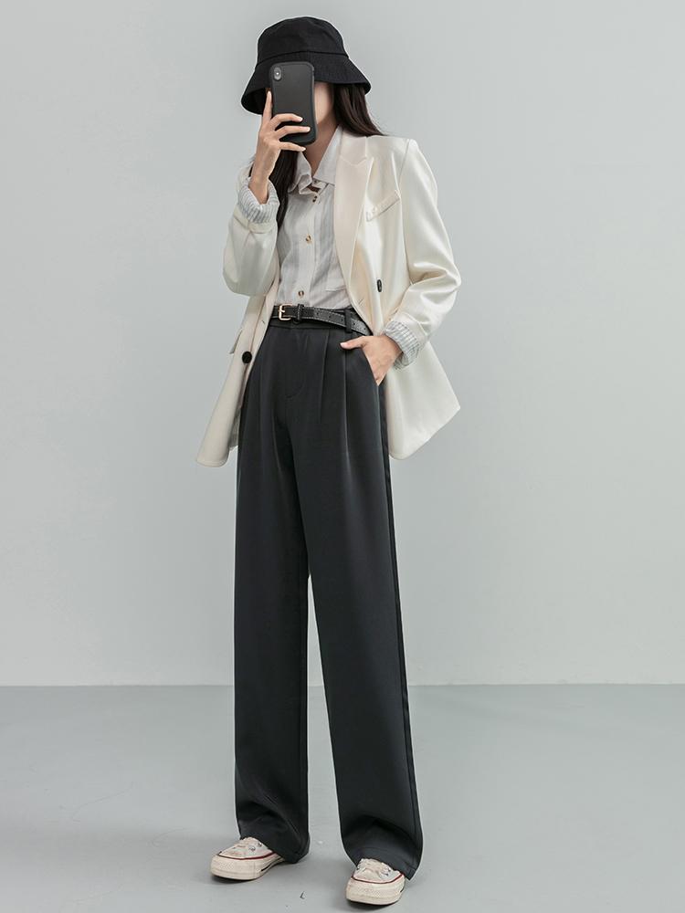 2020 Autumn Wide Leg Suit Pants High Waist Black Straight Loose Suit Mopping Pants Korean Ulzzang Fashion Pantalones De Mujer, Black 165-175cm
2020 Autumn Wide Leg Suit Pants High Waist Black Straight Loose Suit Mopping Pants Korean Ulzzang Fashion Pantalones De Mujer, Black 165-175cm