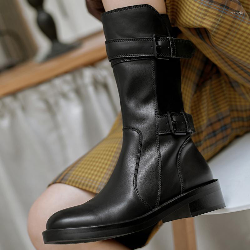Women's genuine leather double buckle punk motorcycle boots round toe casual flats autumn mid-calf boots high quality shoes sale1, Black
Women's genuine leather double buckle punk motorcycle boots round toe casual flats autumn mid-calf boots high quality shoes sale1, Black
