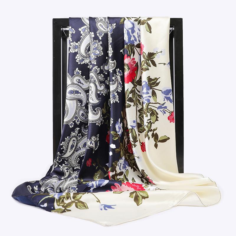 Scarves Silk Scarf Fashion Foulard Satin Shawl Scarfs 90X90CM Square Head Women Bandana For Ladies
Scarves Silk Scarf Fashion Foulard Satin Shawl Scarfs 90X90CM Square Head Women Bandana For Ladies
