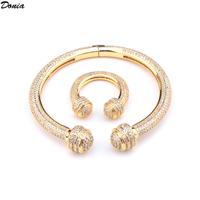 Donia jewelry luxury bangle party European and American fashion full diamond U-shaped copper micro-inlaid zirconia designer ring set
Donia jewelry luxury bangle party European and American fashion full diamond U-shaped copper micro-inlaid zirconia designer ring set