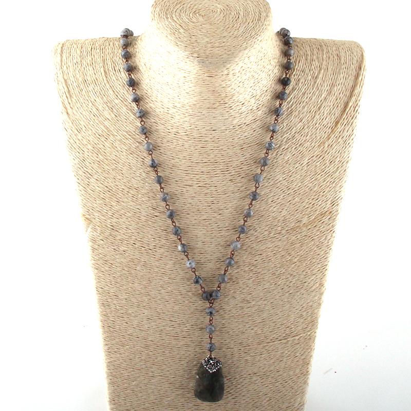 Pendant Necklaces Fashion Bohemian Tribal Jewelry Rosary Chain Handmake Paved Stone Necklace
Pendant Necklaces Fashion Bohemian Tribal Jewelry Rosary Chain Handmake Paved Stone Necklace