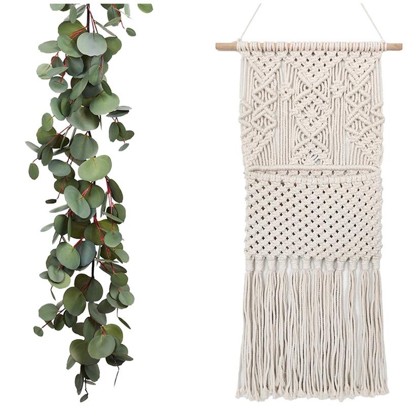 1.6M Eucalyptus Garland, Artificial Vines Faux Eucalyptus Leaves & Mail Holder Wall Mount Cotton Wovening Hanging Pocket, Picture color
1.6M Eucalyptus Garland, Artificial Vines Faux Eucalyptus Leaves & Mail Holder Wall Mount Cotton Wovening Hanging Pocket, Picture color