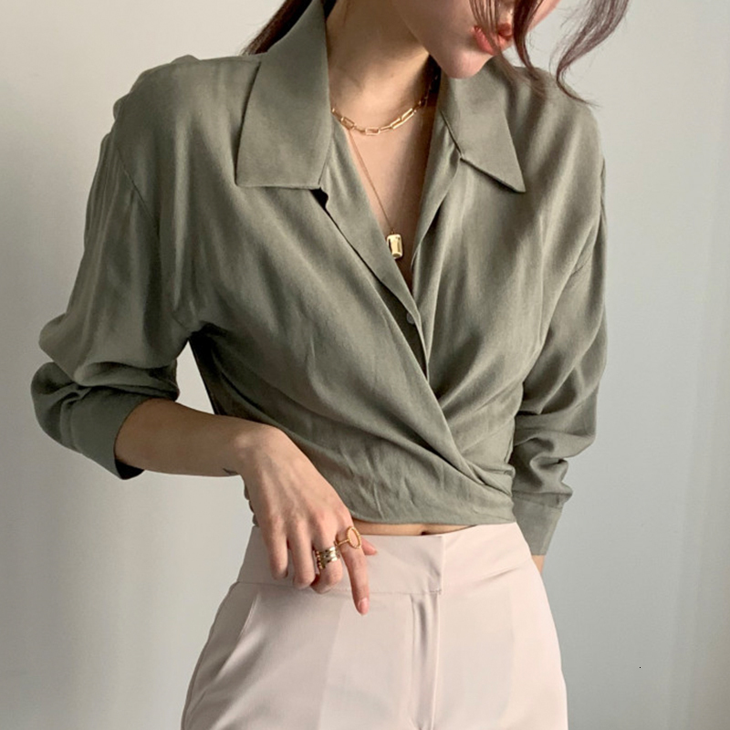 2021 New Female Fashion Short Shirts Solid Turn-down Collar Long Sleeves Cross Lace to Waist Thin Women's Blouses Spring 6GPM, White
2021 New Female Fashion Short Shirts Solid Turn-down Collar Long Sleeves Cross Lace to Waist Thin Women's Blouses Spring 6GPM, White
