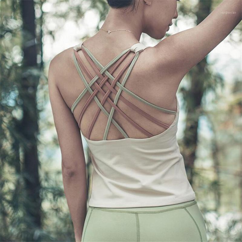 Sports top women' yoga vest quick-drying breathable cross straped sexy bra with pad beautyback shockproof fitness workout shirt1, White
Sports top women' yoga vest quick-drying breathable cross straped sexy bra with pad beautyback shockproof fitness workout shirt1, White