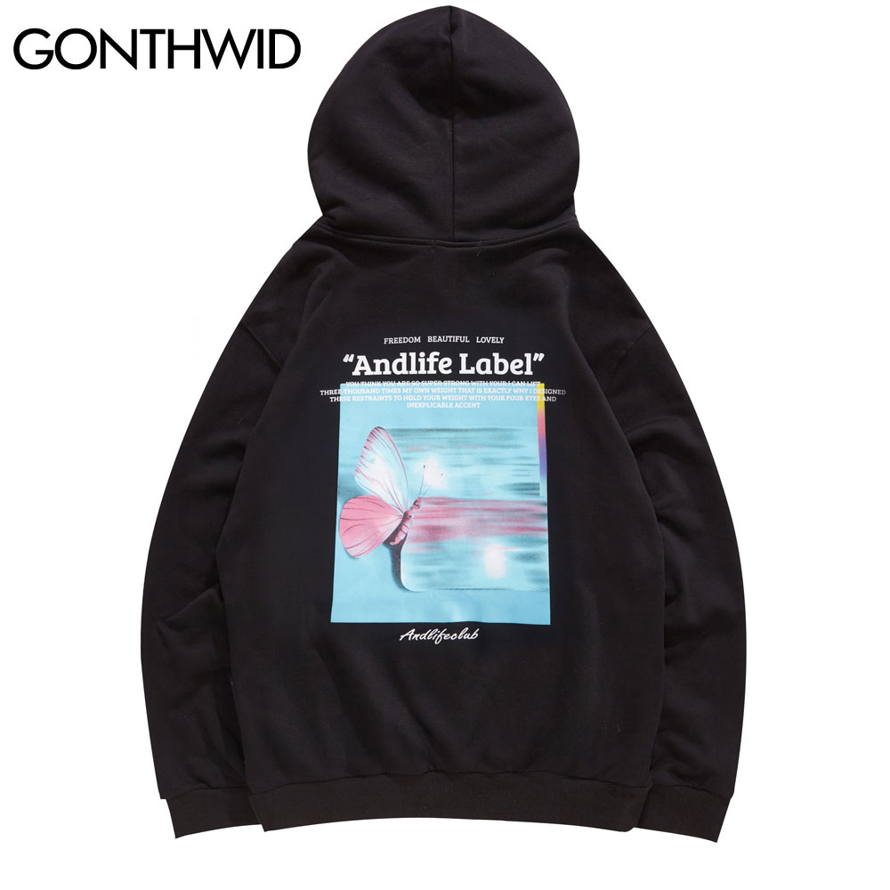 Harajuku Butterfly Print Fleece Hoodies Sweatshirts Streetwear Mens 2020 Casual Hooded Tops Fashion Male Hoodie Outwear, Black
Harajuku Butterfly Print Fleece Hoodies Sweatshirts Streetwear Mens 2020 Casual Hooded Tops Fashion Male Hoodie Outwear, Black
