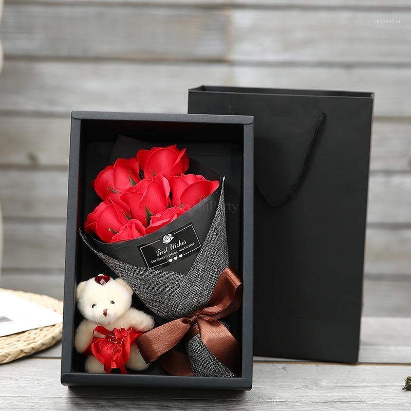 7 Heads Soap Rose Flower Gift Box With Littte Bear DIY Birthday Valentine's Day Gifts for Girl Artificial flowers Bouquet1, Blue
7 Heads Soap Rose Flower Gift Box With Littte Bear DIY Birthday Valentine's Day Gifts for Girl Artificial flowers Bouquet1, Blue