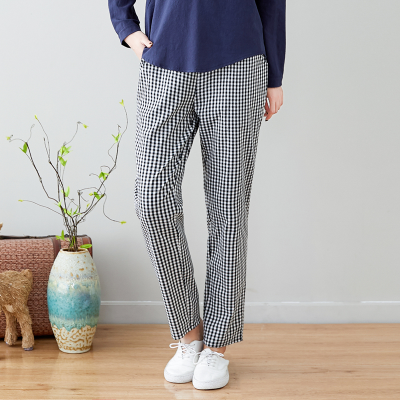 Women fashion pants spring Large size Literary cotton Elastic plus women Regular personality 3214 50 201109