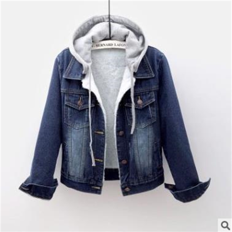 ZQLZ Plus Size S5XL Winter Jacket Women Thick Hooded Denim Coat Female Casual Short Parka Mujer Jean Jacket 201026