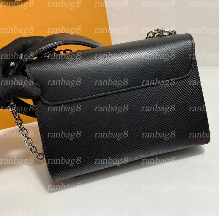 High Quality Women's Black twist Bag Black Genuine Leather Handbags designer chain shoulder bags crossbody messenger bags medium tote 23cm, Black with silver chain
High Quality Women's Black twist Bag Black Genuine Leather Handbags designer chain shoulder bags crossbody messenger bags medium tote 23cm, Black with silver chain