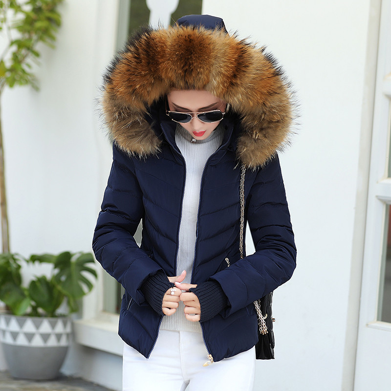 brown women's parka jacket Winter Jacket Womens Parkas Gloves warm detachable fur collar detachable hat Slim fit Outwear 200928