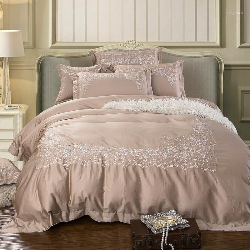 Oriental Embroidered Bedding set 60S Cotton Tribute silk bed set 4Pcs King Queen size bed/flat sheet Duvet cover Pillowcases1, Color 3
Oriental Embroidered Bedding set 60S Cotton Tribute silk bed set 4Pcs King Queen size bed/flat sheet Duvet cover Pillowcases1, Color 3