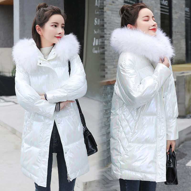 Women Glossy Pink Oversize Parkas Fashion Long Coat Winter Jackets Women Waterproof Female Coat Warm Elegant Down Jacket 201027