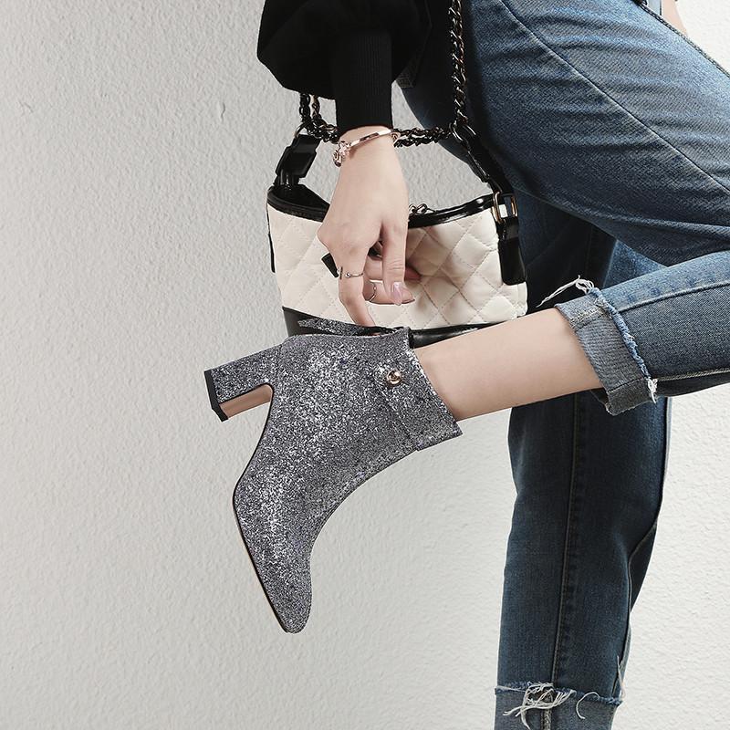 YMECHIC 2021 Silver Glitter Bling Party Wedding Bride Shoes Chunky High Heels Women Black Brown Suede Buckle Ankle Short Boots1
YMECHIC 2021 Silver Glitter Bling Party Wedding Bride Shoes Chunky High Heels Women Black Brown Suede Buckle Ankle Short Boots1