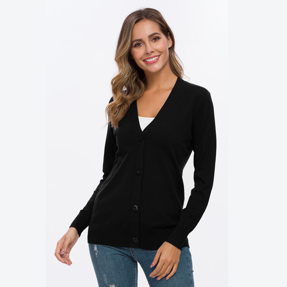 Women Knitted Cardigan Autumn V-Neck Button Up Knit Sweaters Casual Solid Ladies Knitwear Cardigan Sweater Tops Aswinfon 201225