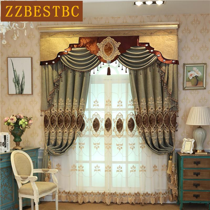 European royal embroidered luxury Curtains for high quality living room curtains with Voile Curtain for villa window Treatment, Tulle
European royal embroidered luxury Curtains for high quality living room curtains with Voile Curtain for villa window Treatment, Tulle