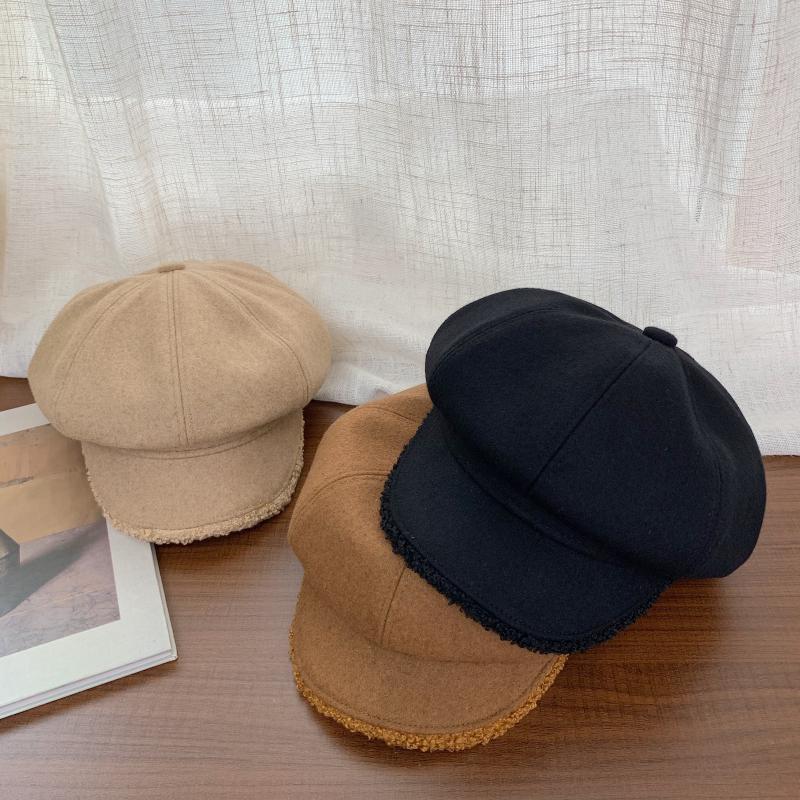 202012-jinxi autumn winter solid pluse brim school style lady Octagonal hat men women visors cap, Black
202012-jinxi autumn winter solid pluse brim school style lady Octagonal hat men women visors cap, Black