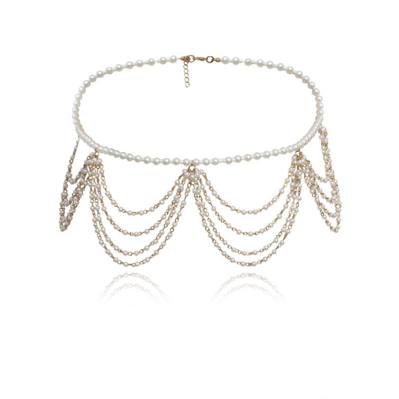 Women's Artificial Pearl Waist Chain Luxury Banquet Dress Decoration Waist Chains Gold Color White Multilayer Chains Chain, Black
Women's Artificial Pearl Waist Chain Luxury Banquet Dress Decoration Waist Chains Gold Color White Multilayer Chains Chain, Black