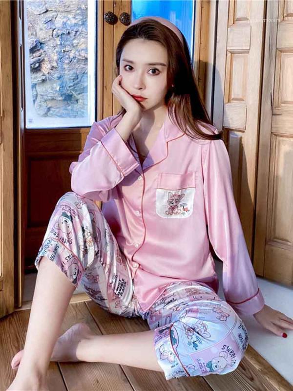liiundr Print Cute Pajamas Set Long Sleeve Pants Soft Silk Stan Sleepwear Women Nightwear Lounge Pijamas Suit Home Wear 16061, White
liiundr Print Cute Pajamas Set Long Sleeve Pants Soft Silk Stan Sleepwear Women Nightwear Lounge Pijamas Suit Home Wear 16061, White