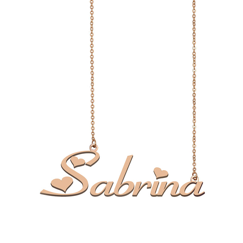 Sabrina Name Necklace Custom Nameplate Pendant for Women Girls Birthday Gift Kids Best Friends Jewelry 18k Gold Plated Stainless Steel, Silver
Sabrina Name Necklace Custom Nameplate Pendant for Women Girls Birthday Gift Kids Best Friends Jewelry 18k Gold Plated Stainless Steel, Silver