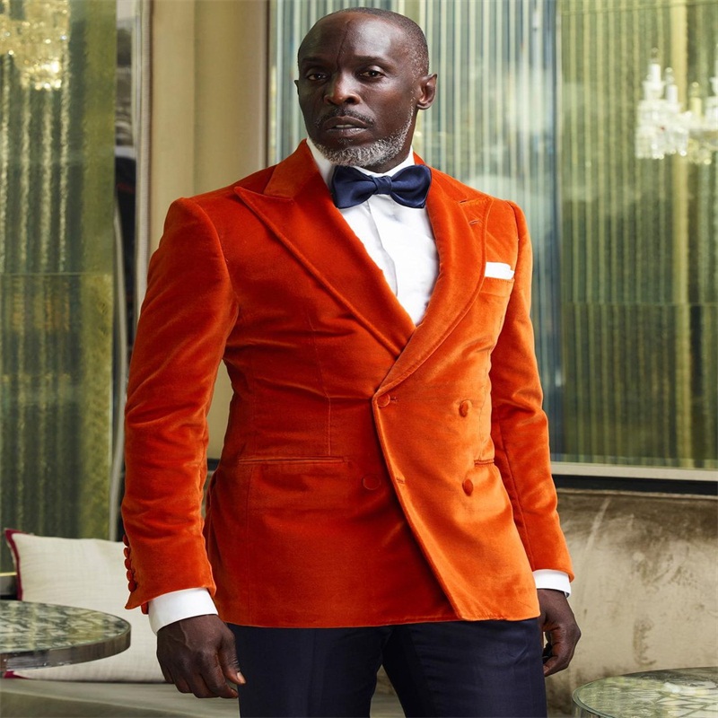 2 pieces formal men suits velvet groom tuxedos lapel modern fashion men coatpant custom made party suit high quality