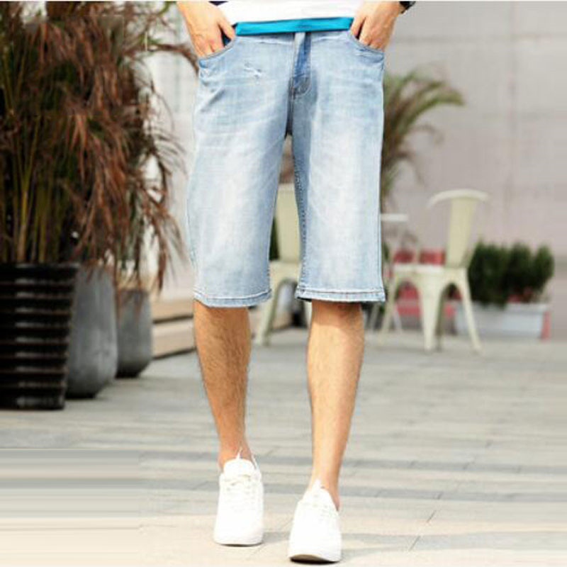 Summer Denim Thin Men's Shorts Down Straight, Light-colored Stretch, Clean Pants Big Five Stitches Bigger Size 30-44 Pants. 7lqu, Light blue
Summer Denim Thin Men's Shorts Down Straight, Light-colored Stretch, Clean Pants Big Five Stitches Bigger Size 30-44 Pants. 7lqu, Light blue