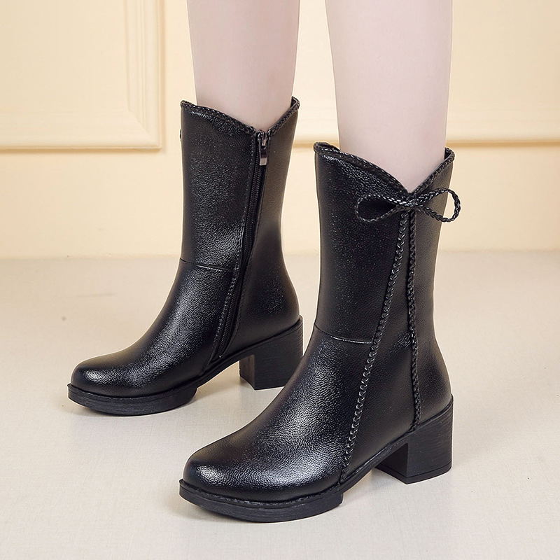 Women's boots new style women's fashion boots with side zipper and bow tie, Black
Women's boots new style women's fashion boots with side zipper and bow tie, Black
