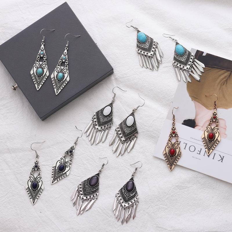 Ethnic Tribal Carved Tassel Dangles Earrings Geometric Bohemian Drop Earrings for Women Vintage Ear Jewelry Wholesale
Ethnic Tribal Carved Tassel Dangles Earrings Geometric Bohemian Drop Earrings for Women Vintage Ear Jewelry Wholesale