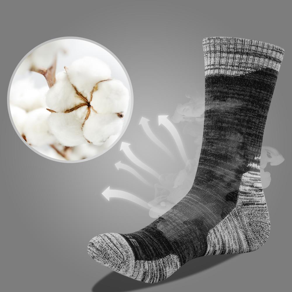 YUEDGE Men's 5 Pairs Terry Cushion Cotton Crew Socks Outdoor Hiking Walking Backpacking Trekking Athletic Sports Socks 38-45 EU 201112