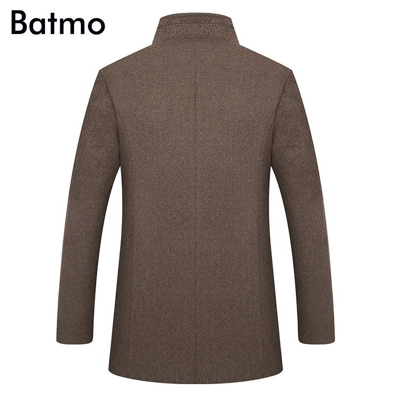 BATMO arrival winter high quality wool thicked trench coat menmen's gray wool jackets plus-size M-6XL1818 201128