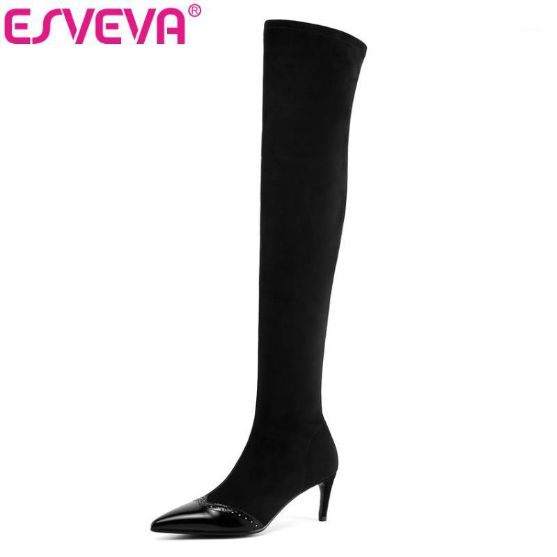 ESVEVA 2020 Women Women Over The Knee Boots Winter Boots Thin High Heel Elastic Fashion Motorcycle Size 34-391, Black ankle boots
ESVEVA 2020 Women Women Over The Knee Boots Winter Boots Thin High Heel Elastic Fashion Motorcycle Size 34-391, Black ankle boots