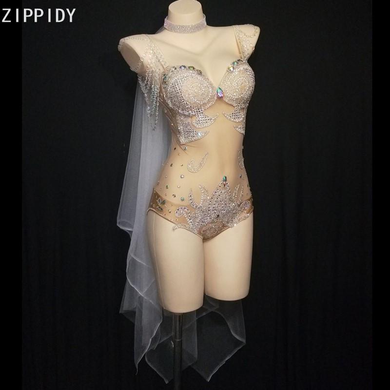 Flashing Pearl Stones Transparent Bodysuit White Headdress Bar Women Dance Show Outfit Prom Birthday Outfit Set, Bodysuit only
Flashing Pearl Stones Transparent Bodysuit White Headdress Bar Women Dance Show Outfit Prom Birthday Outfit Set, Bodysuit only