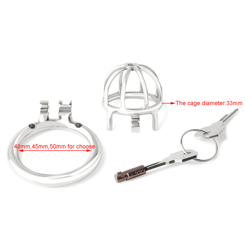 Happygo, Super Small Stainless Steel Male Chastity Device,Cock Cage,Penis Lock,Cock Ring,Chastity Belt,A282 220329