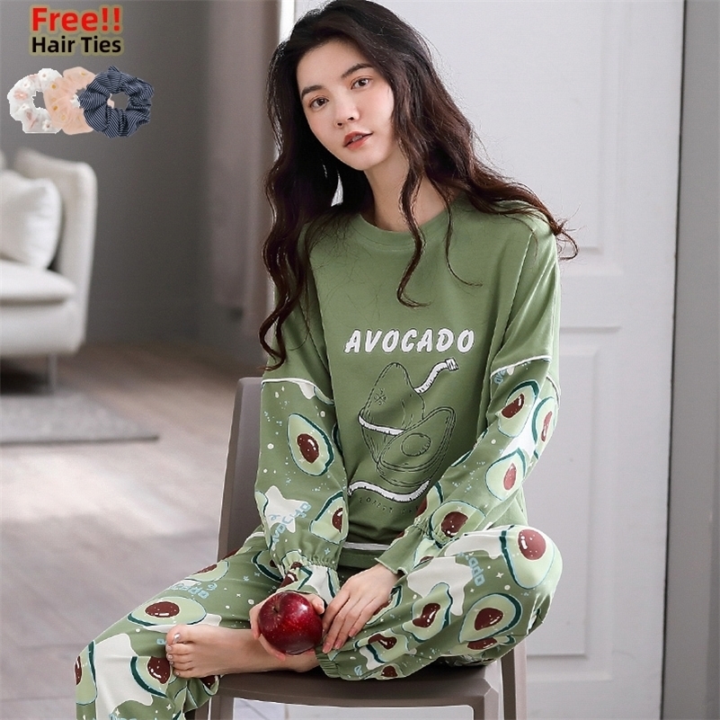 MELIFLE Autumn Avocado Green Pajamas Set for Women Winter Warm Silk Kawaii Sleepwear 100% Cotton Atoff Home Satin Soft Nightwear 201113, 21
MELIFLE Autumn Avocado Green Pajamas Set for Women Winter Warm Silk Kawaii Sleepwear 100% Cotton Atoff Home Satin Soft Nightwear 201113, 21