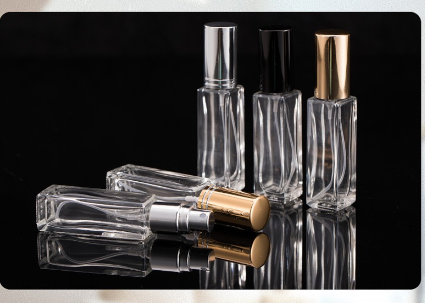 10ml square perfume bottle mist long spray bottle portable glass perfume bottle Clear metal perfume bottles with silver black gold cover
10ml square perfume bottle mist long spray bottle portable glass perfume bottle Clear metal perfume bottles with silver black gold cover