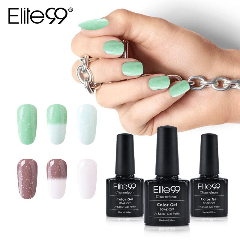Elite99 5 Pieces/lot Thermal Nail Art Gel Polish 10ml Soak Off Temperature Color Changing UV Nails Manicure Polish Gel Varnish