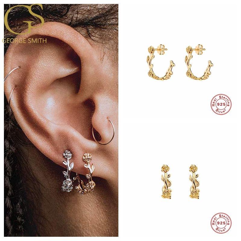 Stud GS Arrival Piercing Earrings For Women 925 Sterling Silver Fashion Korean Rose Leaf Earring Pendientes Fine Jewelry
Stud GS Arrival Piercing Earrings For Women 925 Sterling Silver Fashion Korean Rose Leaf Earring Pendientes Fine Jewelry