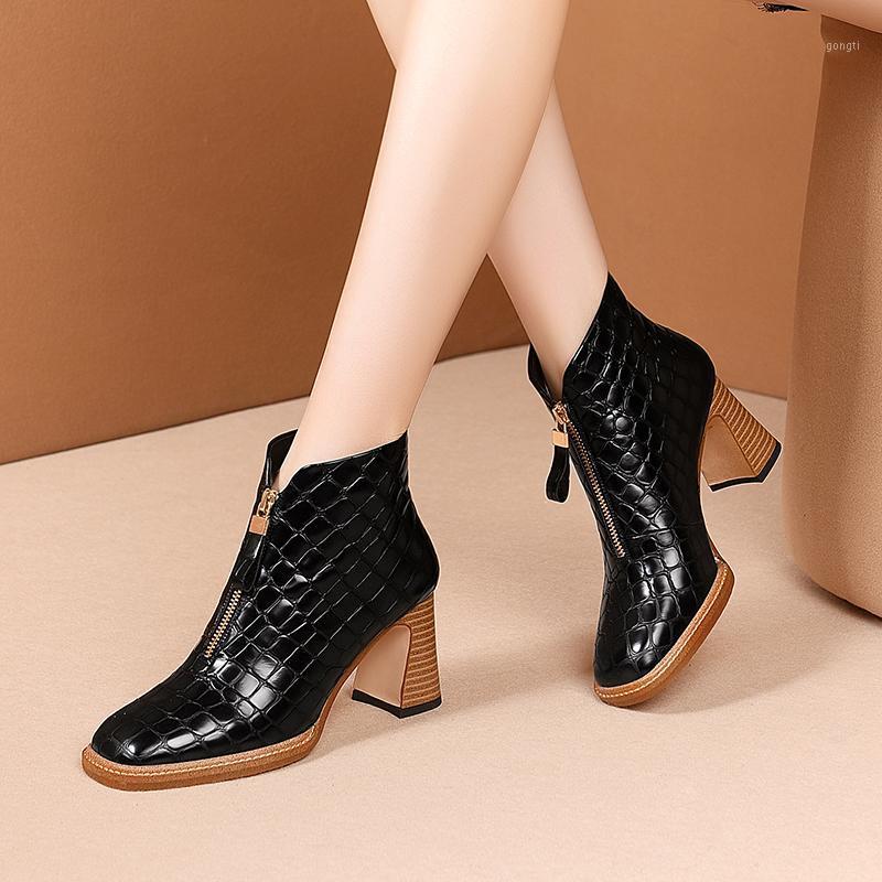 Genuine Leather Ladies Boots Fashion Newest Square Toe High Heels zippers Pumps Winter Wedding Night Club Shoes Woman1, Black
Genuine Leather Ladies Boots Fashion Newest Square Toe High Heels zippers Pumps Winter Wedding Night Club Shoes Woman1, Black