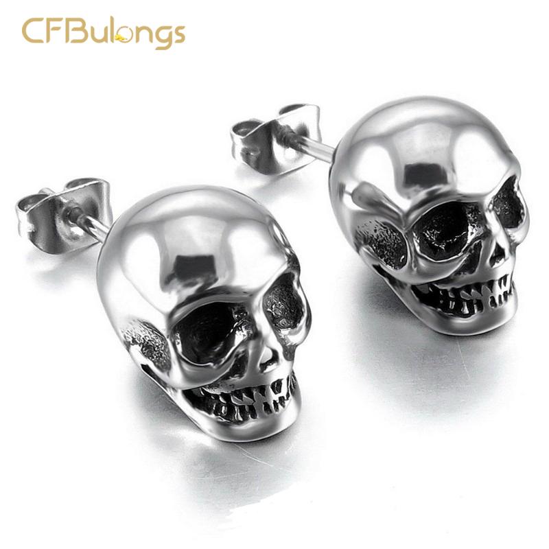 Stud CFBulongs Store Men Skull Earrings Cool Silver Color Jewelry Punk Hip Hop Vintage Stainless Steel Women
Stud CFBulongs Store Men Skull Earrings Cool Silver Color Jewelry Punk Hip Hop Vintage Stainless Steel Women